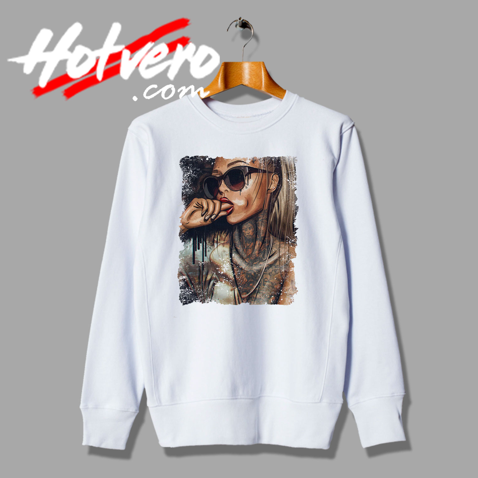 Tattoo Art Girl Pin Up Vintage Style Sweatshirt