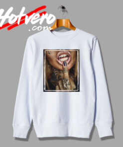 Tattoo Girl Lips Bad Bitch Poster Sweatshirt