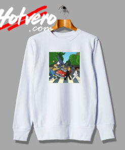 The Simpsons Walking On the Zebra Cross Funny Sweatshirt