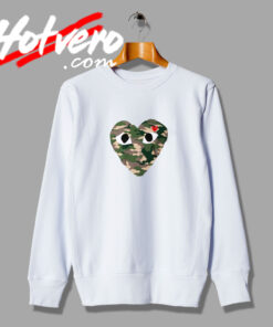 CDG Play Camouflage Heart Funny Sweatshirt