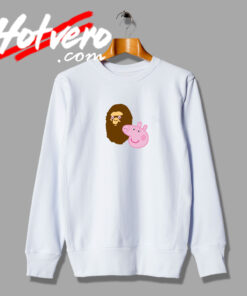 Bape Head Peppa Pig Fashionable Sweatshirt