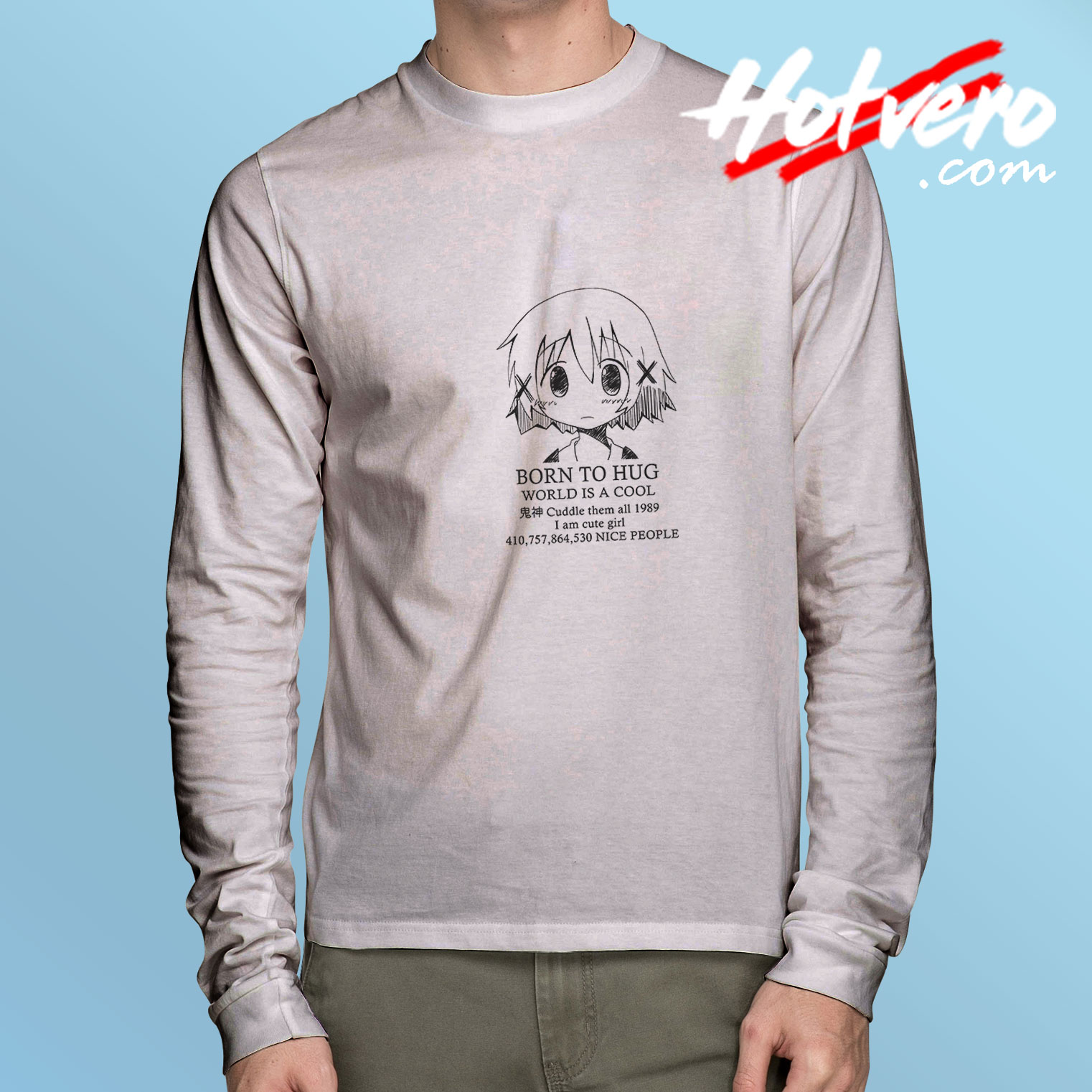 Hidamari Sketch Born To Hug World Is A Cool Long Sleeve Tee