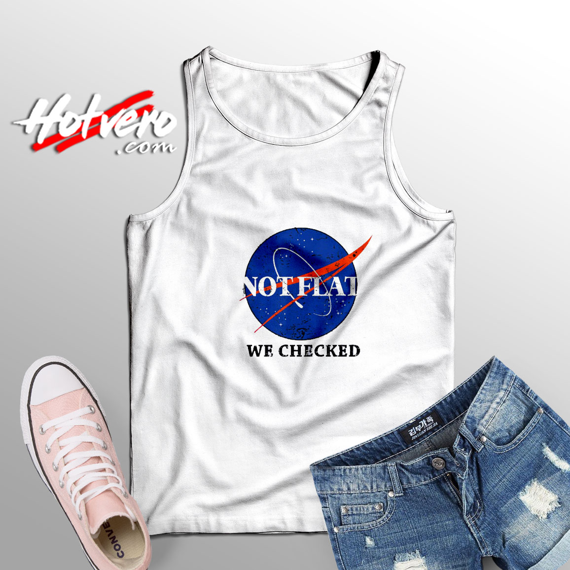 Not Flat We Checked Adult Tank Top