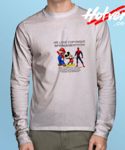 Super Mario Mickey Mouse Spiderman Long Sleeve Tee