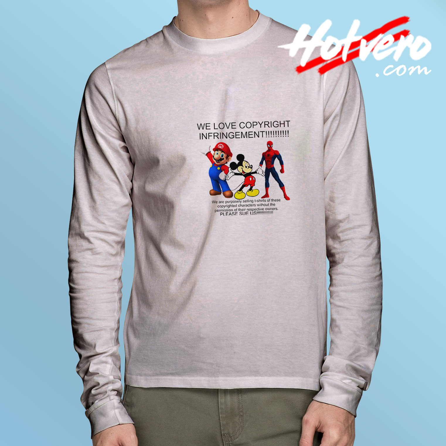 Super Mario Mickey Mouse Spiderman Long Sleeve Tee