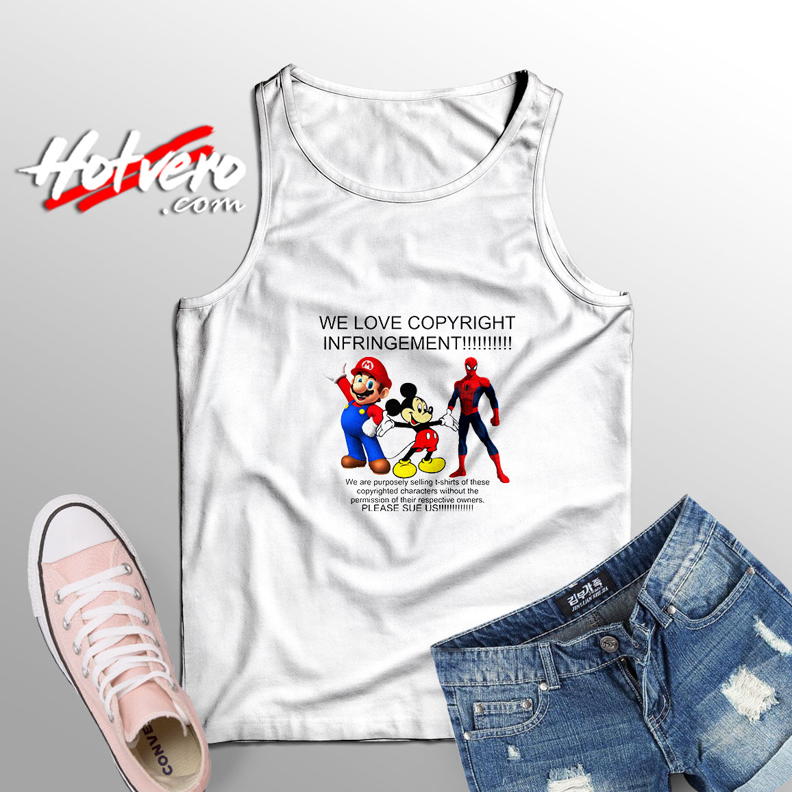 Super Mario Mickey Mouse Spiderman Tank Top