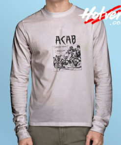 Acab Spider Man Back Off Cop Long Sleeve Tee