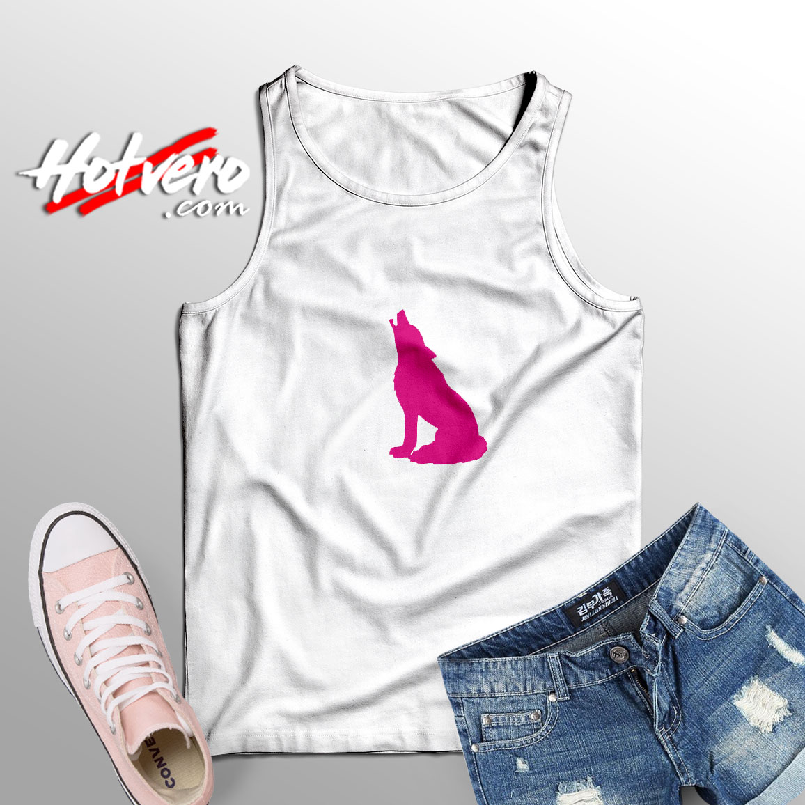 Barbie Pink Wolf Adult Tank Top