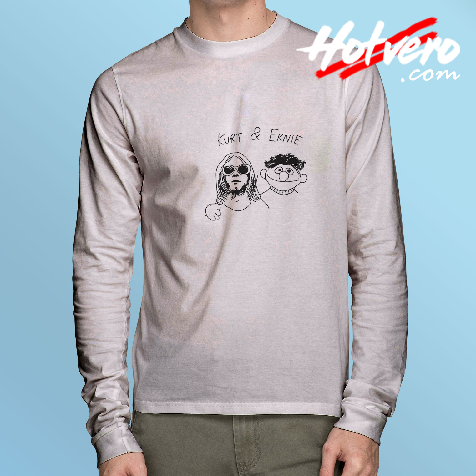 Kurt Cobain And Ernie Sesame Street Long Sleeve Tee