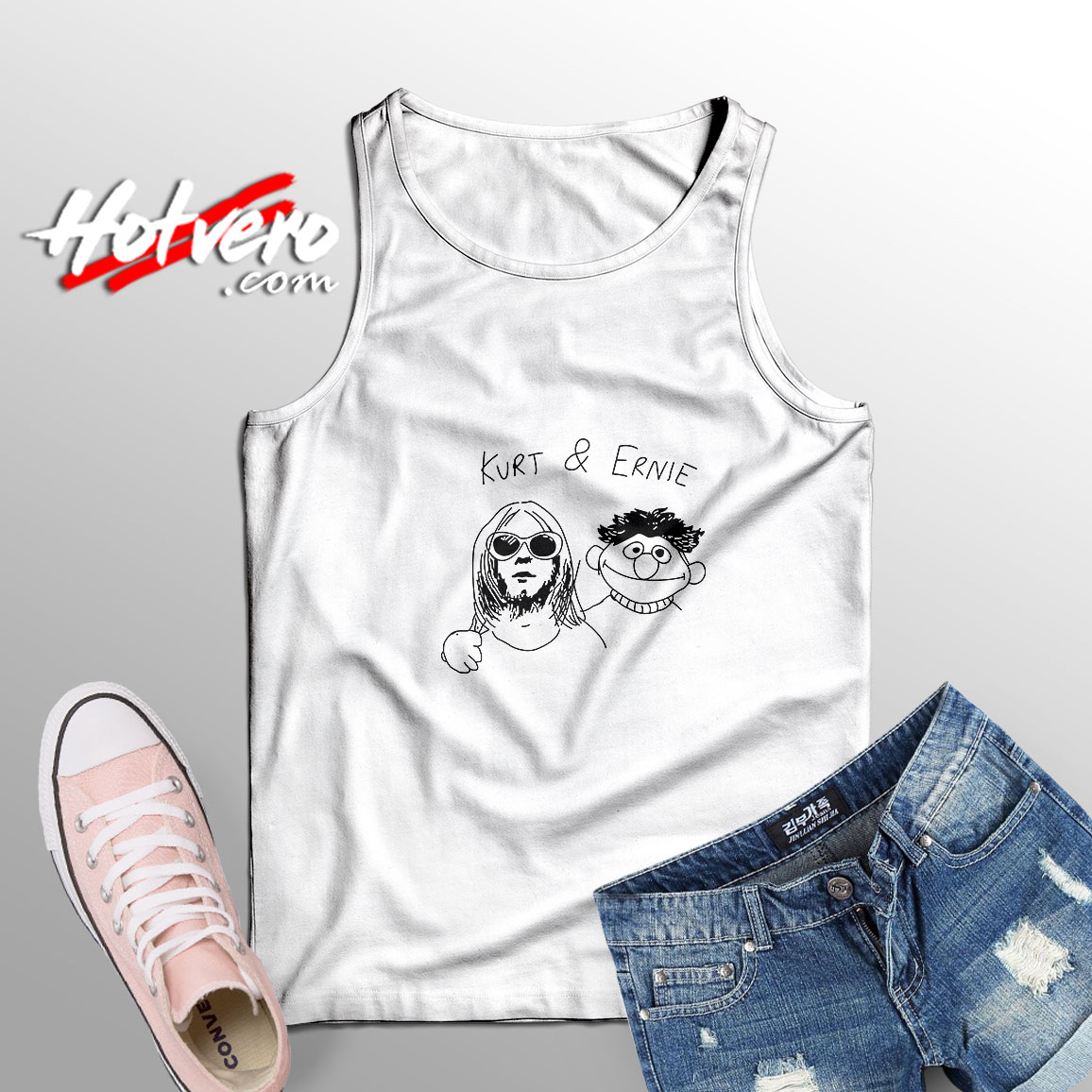 Kurt Cobain And Ernie Sesame Street Tank Top