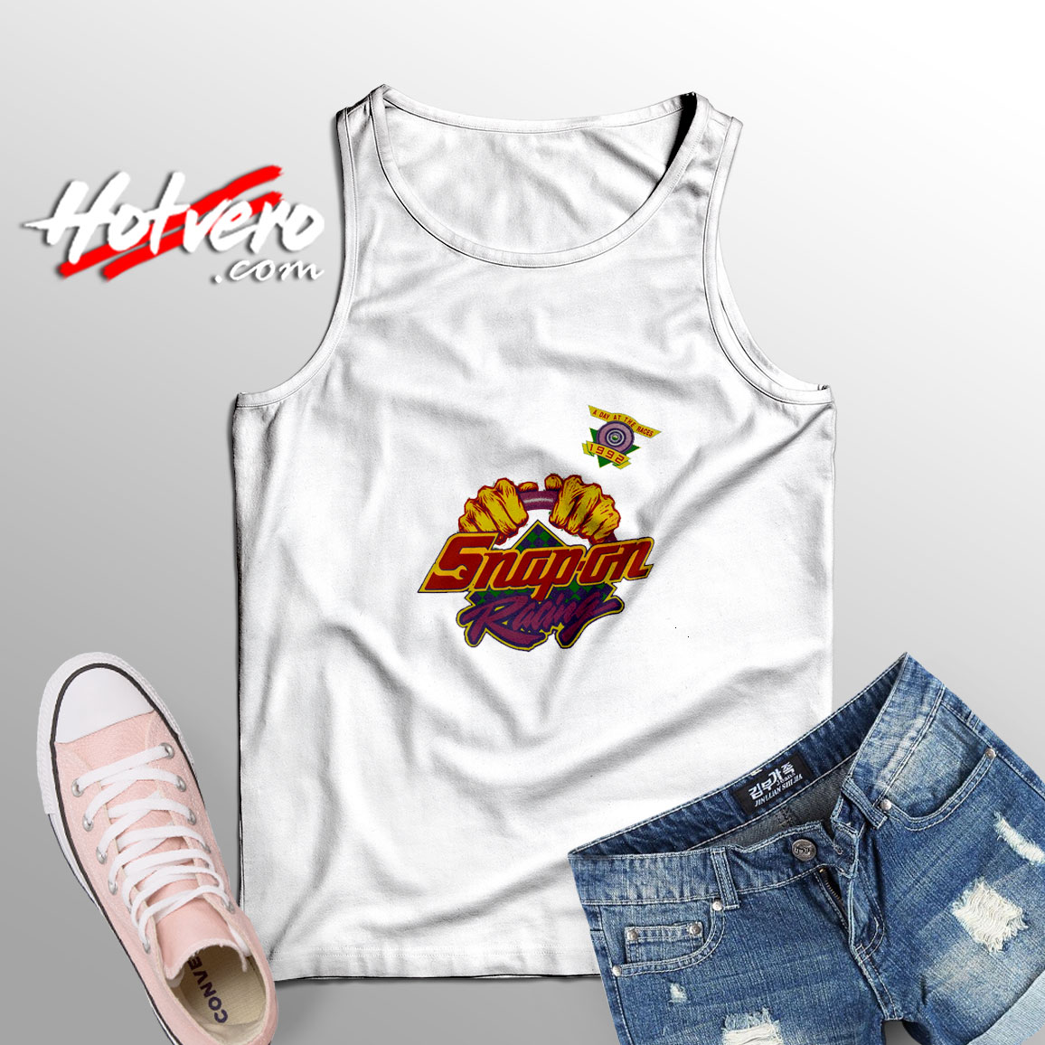 Snap On Racing A Day At The Races Adult Tank Top