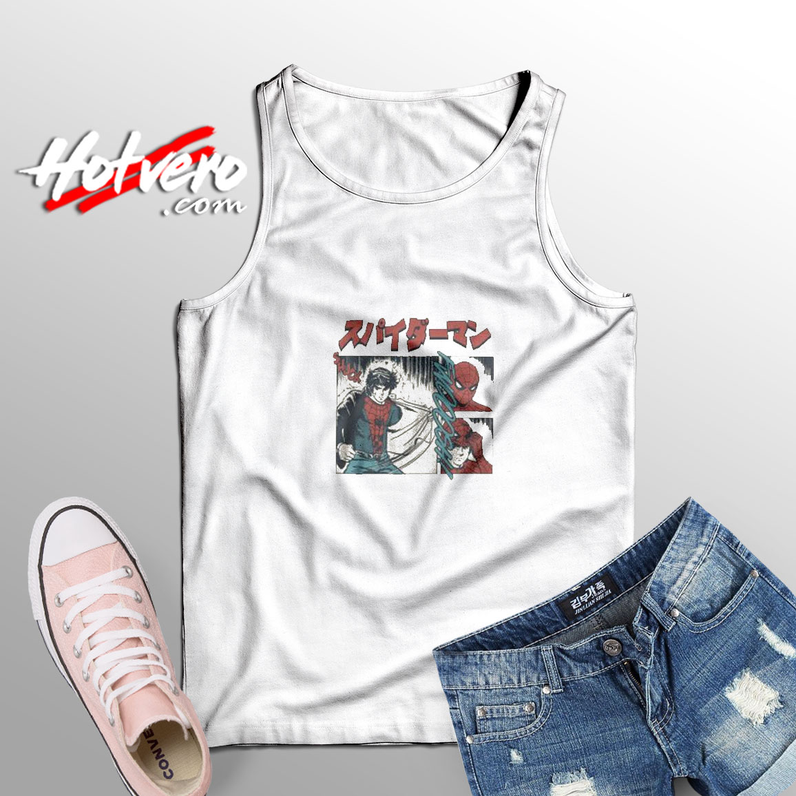 Spiderman Anime Adult Tank Top