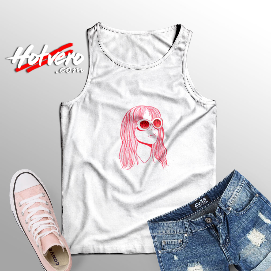 Half Empty Girl Hayley Williams Adult Tank Top