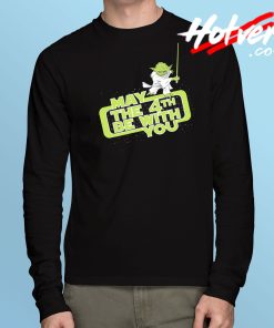 4th Star Wars Parody Force Yoda Long Sleeve T Shirt