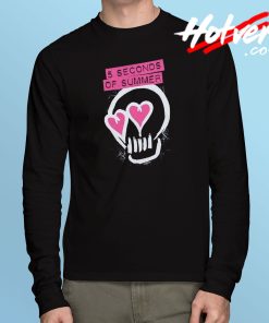 5 Seconds of Summer Pink Heartskull Long Sleeve T Shirt