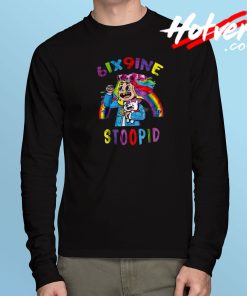 6IX9INE Stoopid Cartoon Long Sleeve T Shirt