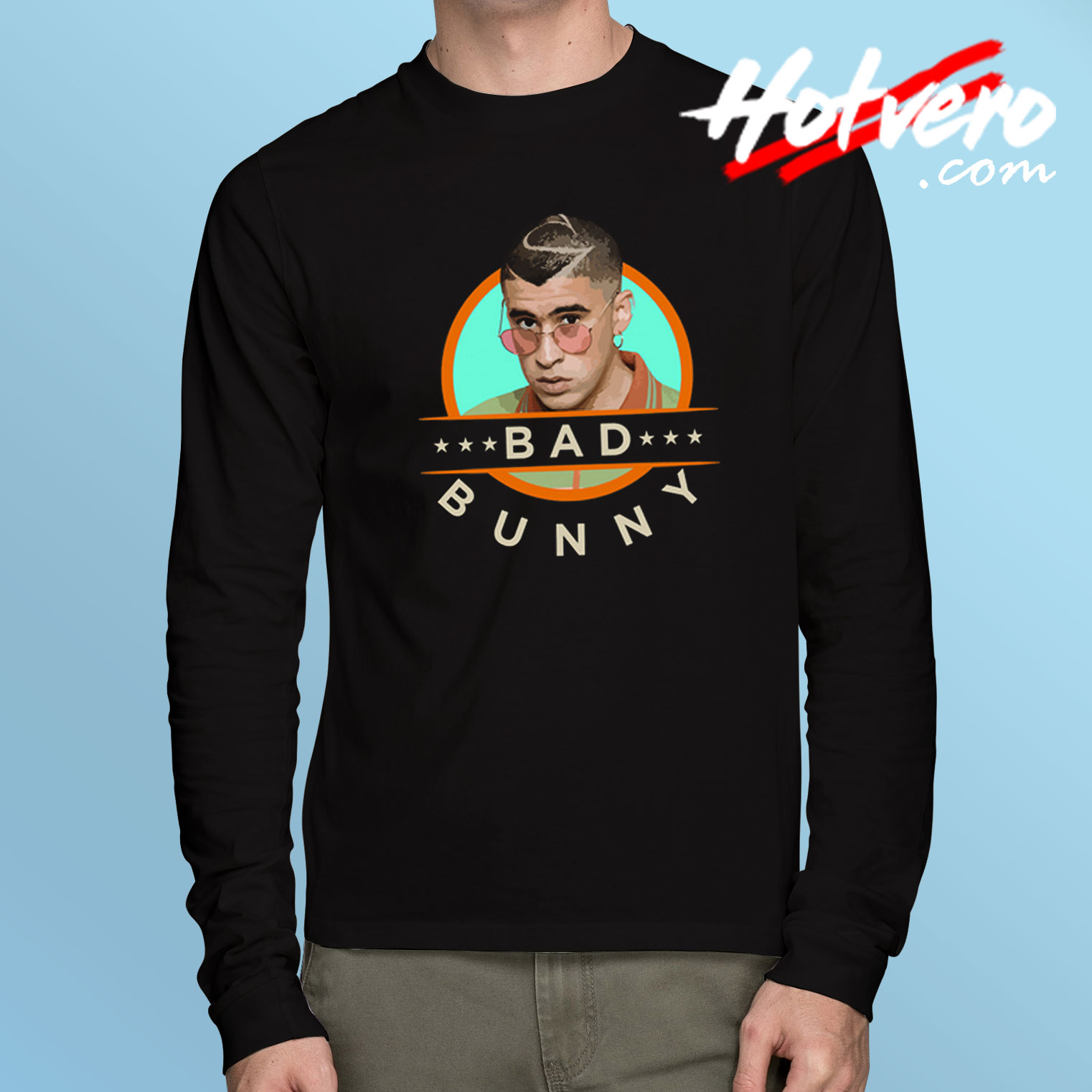Bad Bunny Guy with Glasses Long Sleeve T Shirt