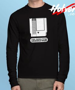Blow Me Nintendo Parody Cartridge Long Sleeve T Shirt