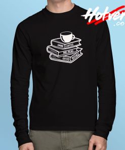 Book Coffee Graphic Long Sleeve T Shirt