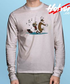 Calvin and Hobbes Dancing Long Sleeve T Shirt