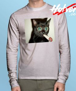 Cat Smoking Weed Marijuana Long Sleeve T Shirt