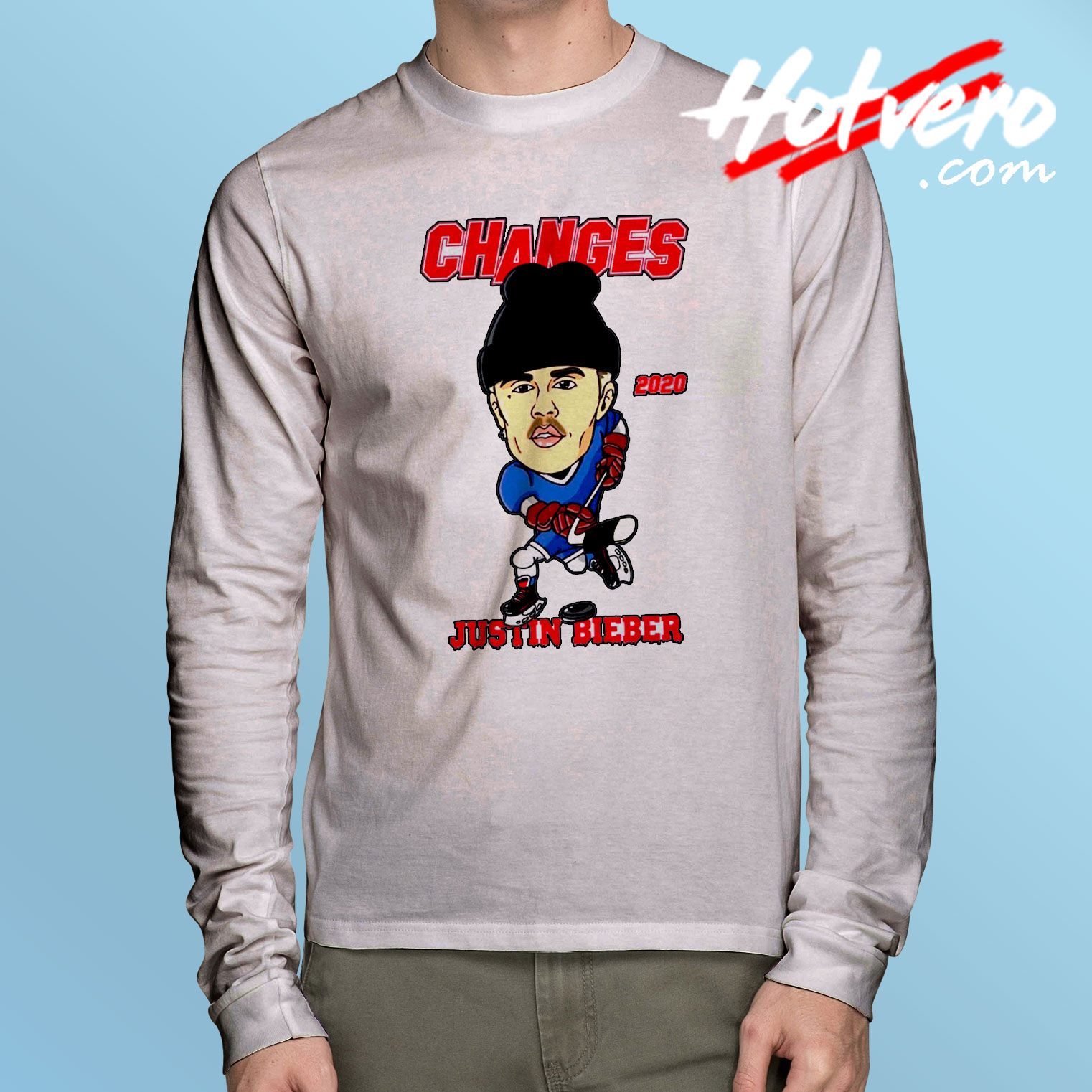 Changes Hockey Doodle Justin Bieber Long Sleeve T Shirt