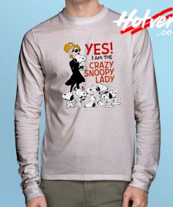 Crazy Snoopy Lady Long Sleeve T Shirt
