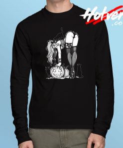 Cute Cats Stockings Halloween Long Sleeve T Shirt