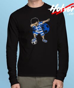 Dabbing Soccer Boy Greece Long Sleeve T Shirt