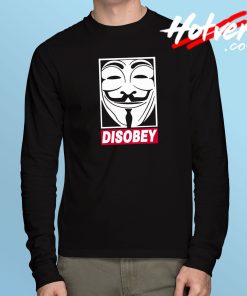 Disobey V for Vendetta Long Sleeve T Shirt