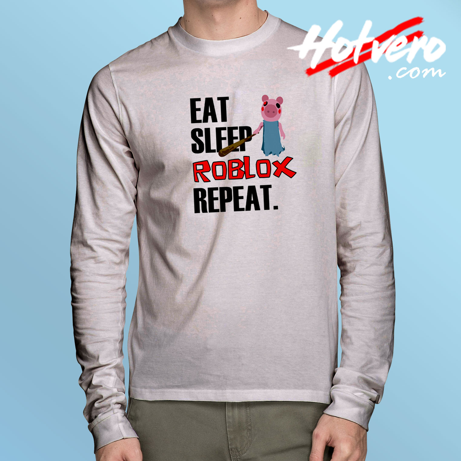 Eat Sleep Roblox Repeat Long Sleeve T Shirt