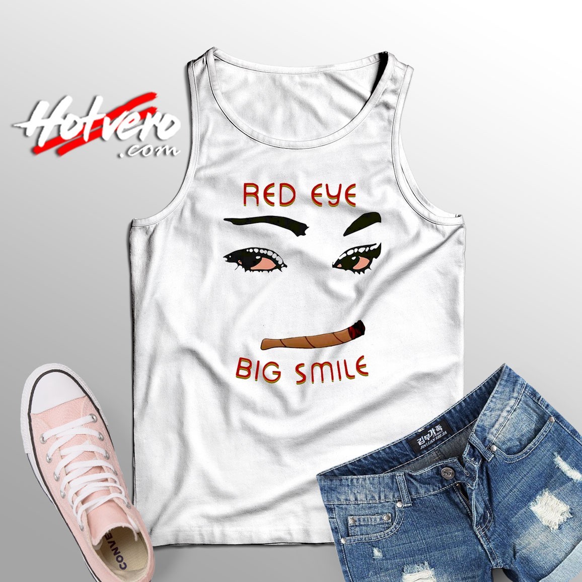 Red Eye Weed Smile Parody Tank Top