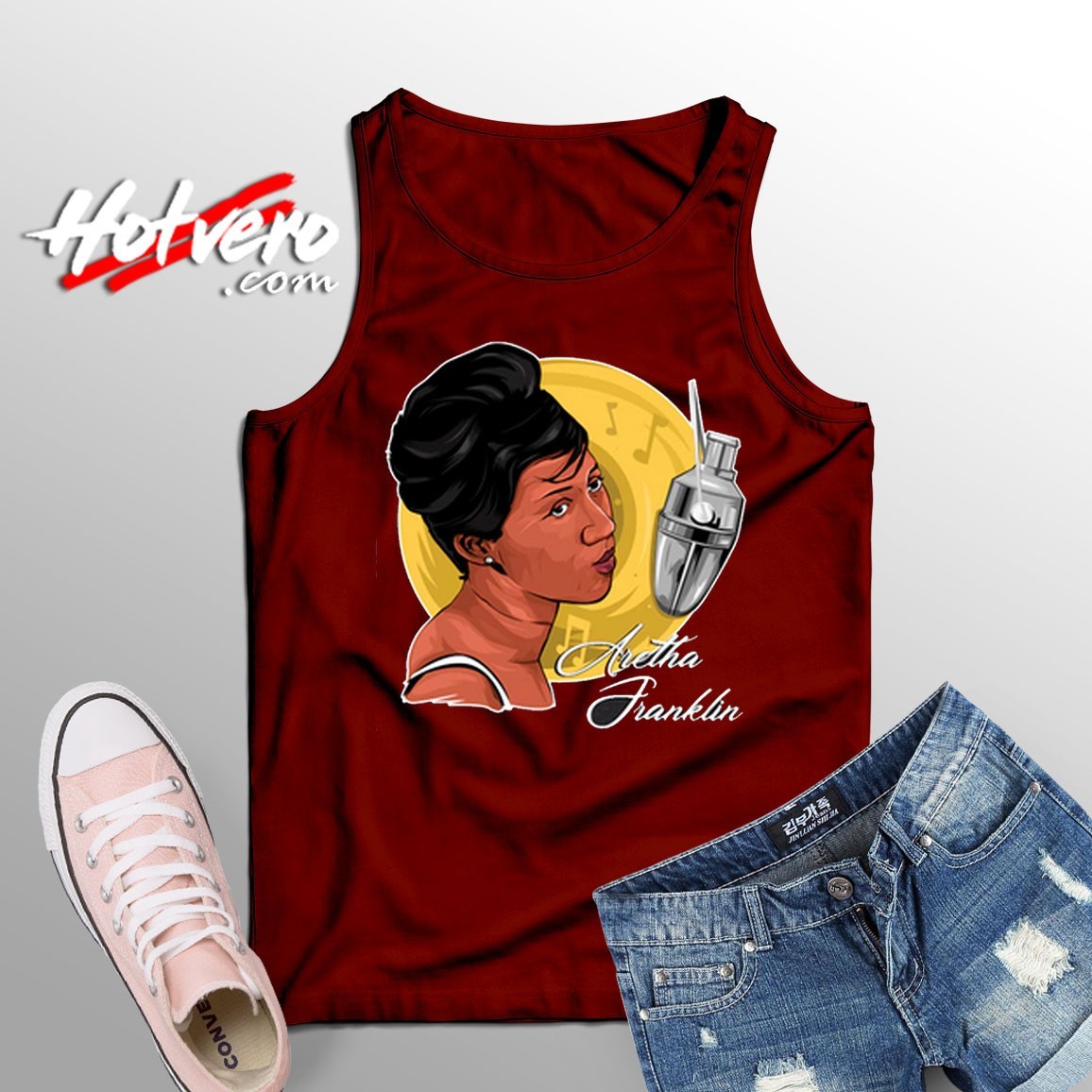Retro Aretha Franklin in the Studio Unisex Tank Top