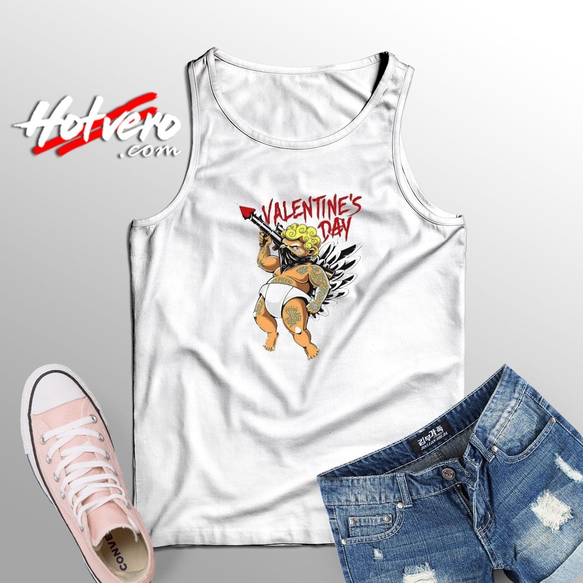 Tattooed Cupid Valentine's Day Tank Top