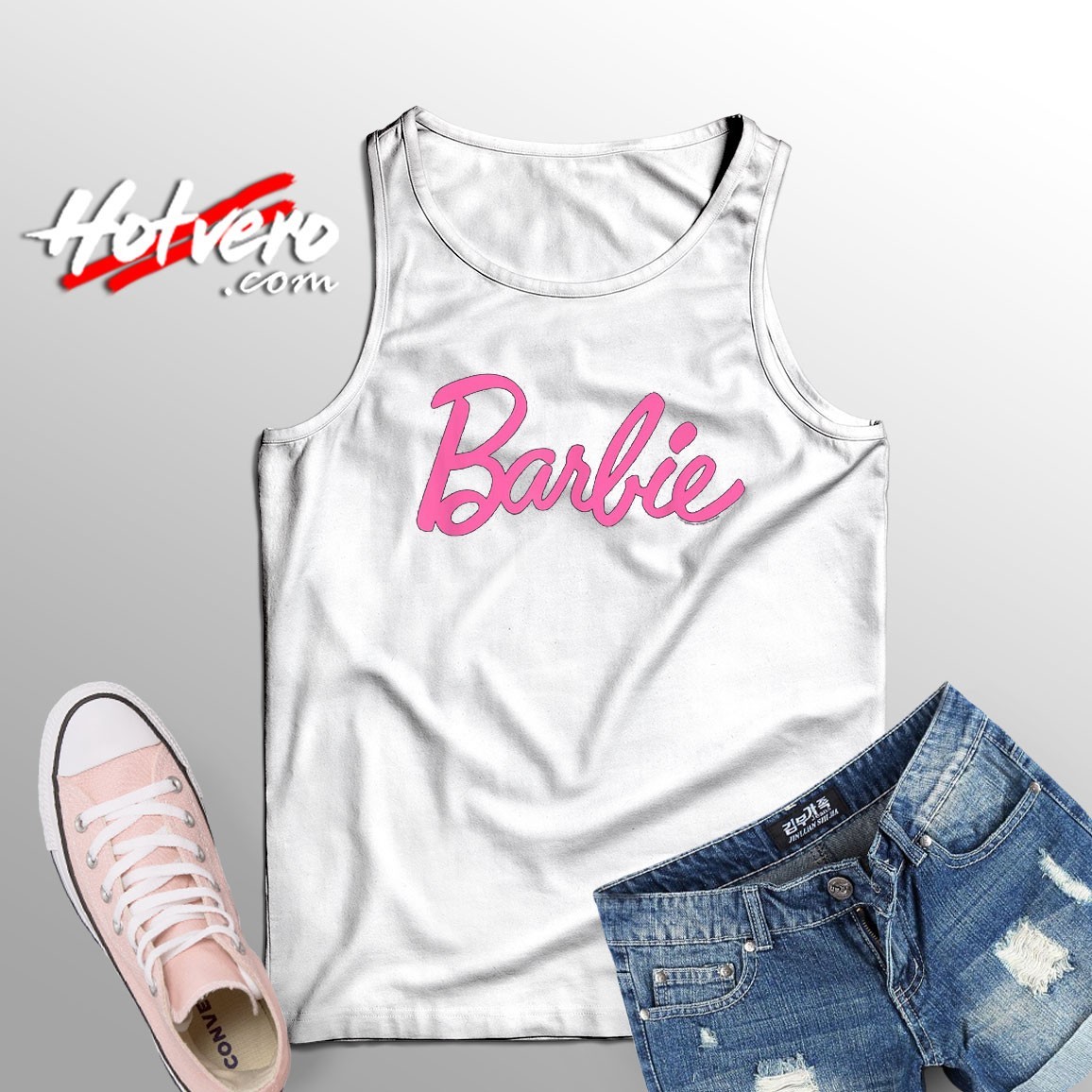 Text Of Barbie Light Pink Tank Top