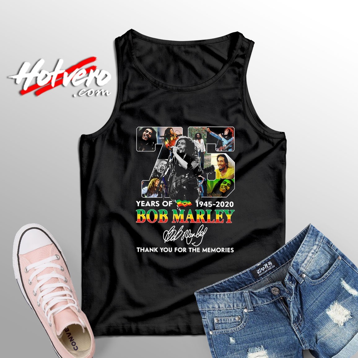 Thank For Bob Marley Signature Tank Top