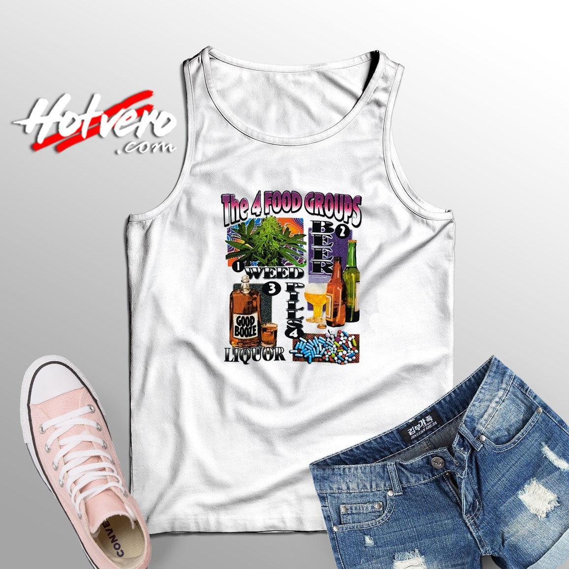 The 4 Food Groups Artwork Tank Top