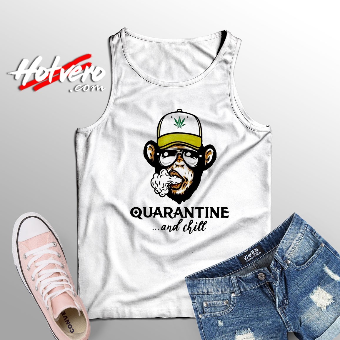 The Best Monkey Smoking Quarantine And Chill Tank Top