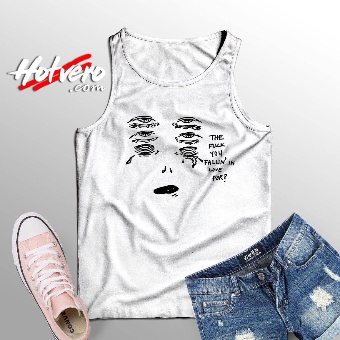 The Fuck You Fallin In Love Words Graphic Tank Top