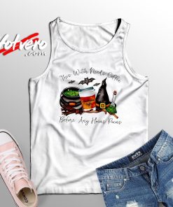 This Witch Needs Coffee Funny Halloween Tank Top