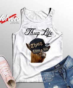 Thug Life X Goat Wearing Eyeglasses Metal Tank Top