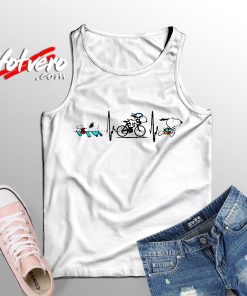 Top Snoopy Swimming Riding and Running Tank Top