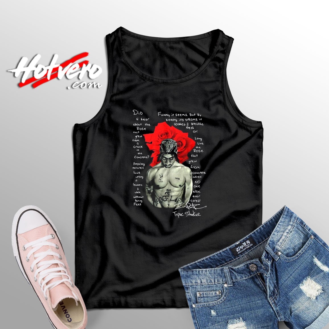 Tupac Shakur The Rose Art Tank Top