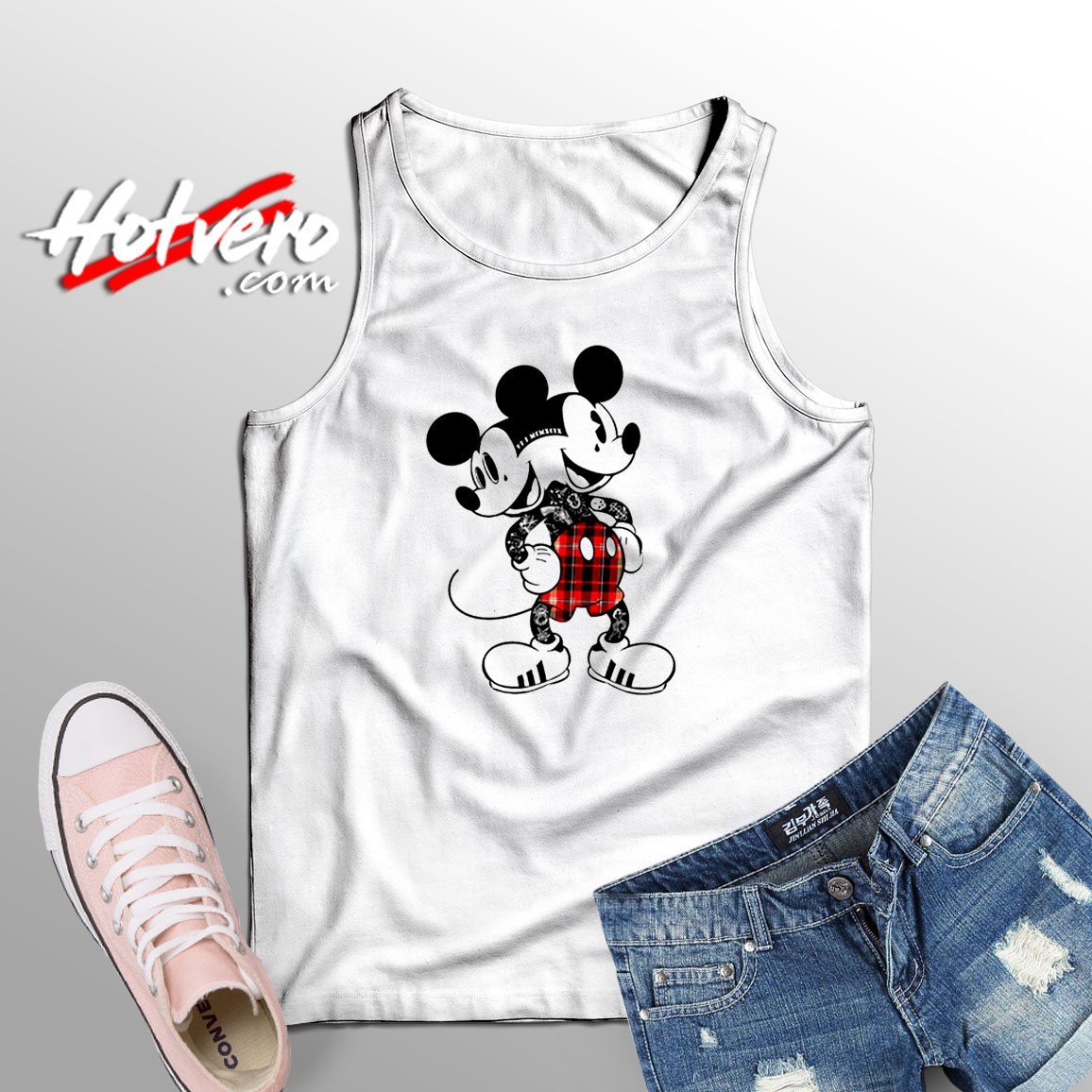 Two headed Grunge Mickey Mouse Disney Tank Top