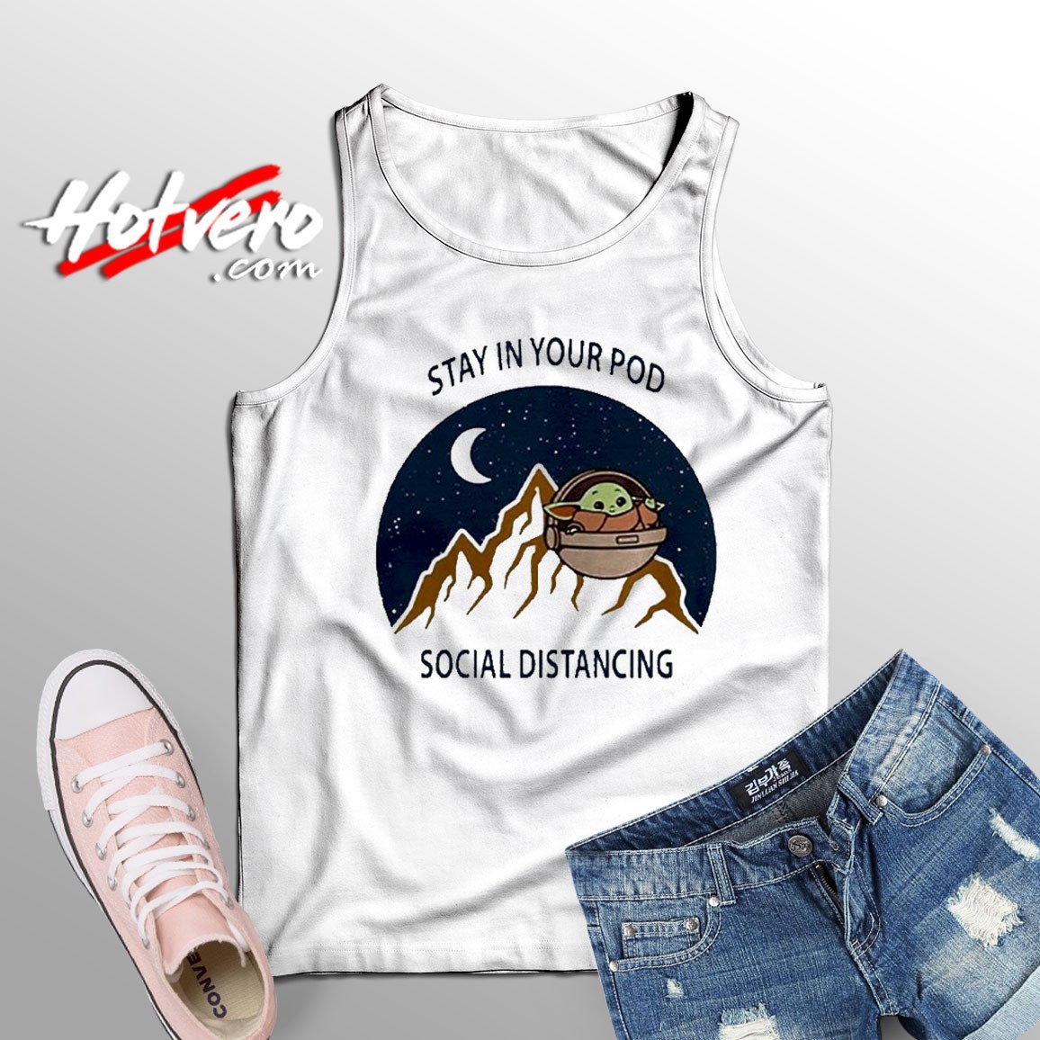 Ugly Baby Yoda Keep Social Distancing Tank Top