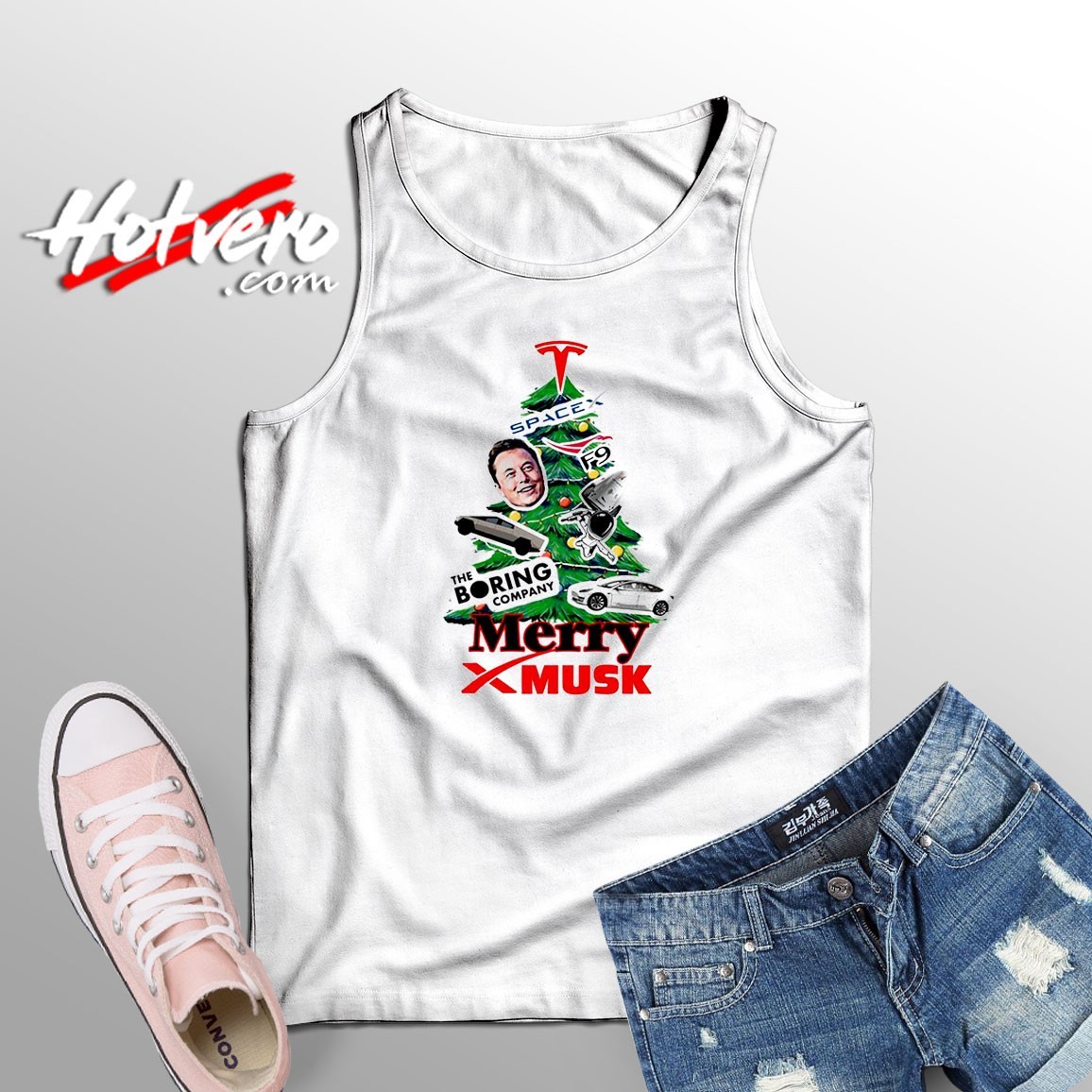 Ugly Elon Musk Christmas Unisex Tank Top