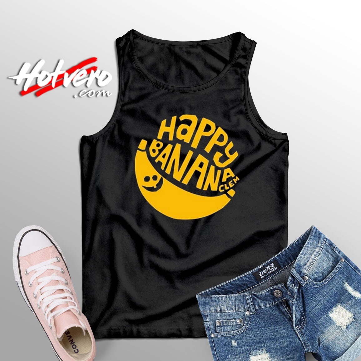 Ugly Happy Banana Parody Scooter Punk Tank Top