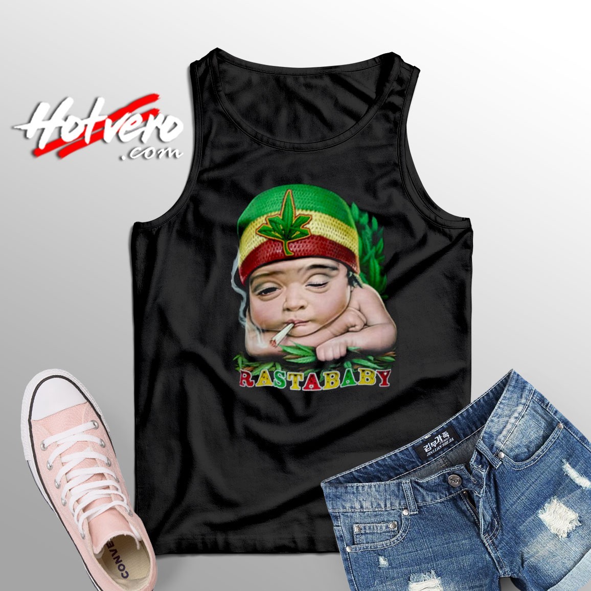 Ugly Rasta Baby Cannabis Smoke Graphic Tank Top