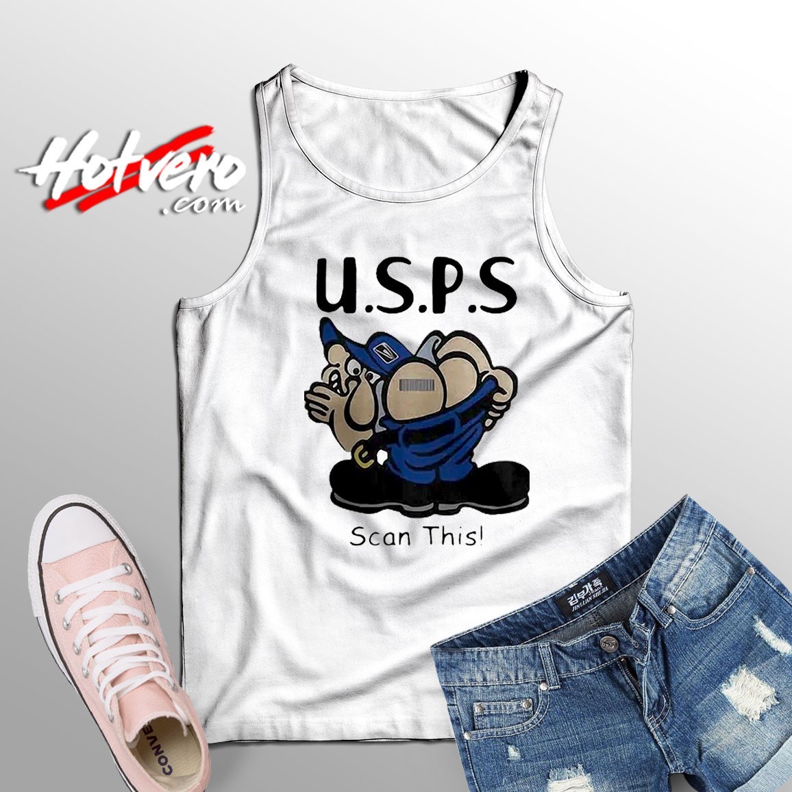 Ugly United States Postal Service Scan This Custom Tank Top