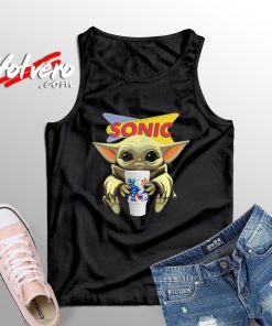 Unique Baby Yoda Hug Sonic Tank Top